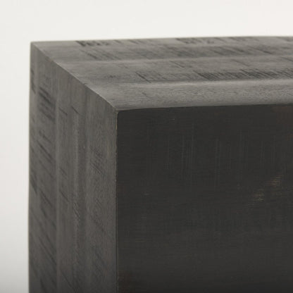 24" Natural Distressed Solid Wood Square Block End Table HomeRoots