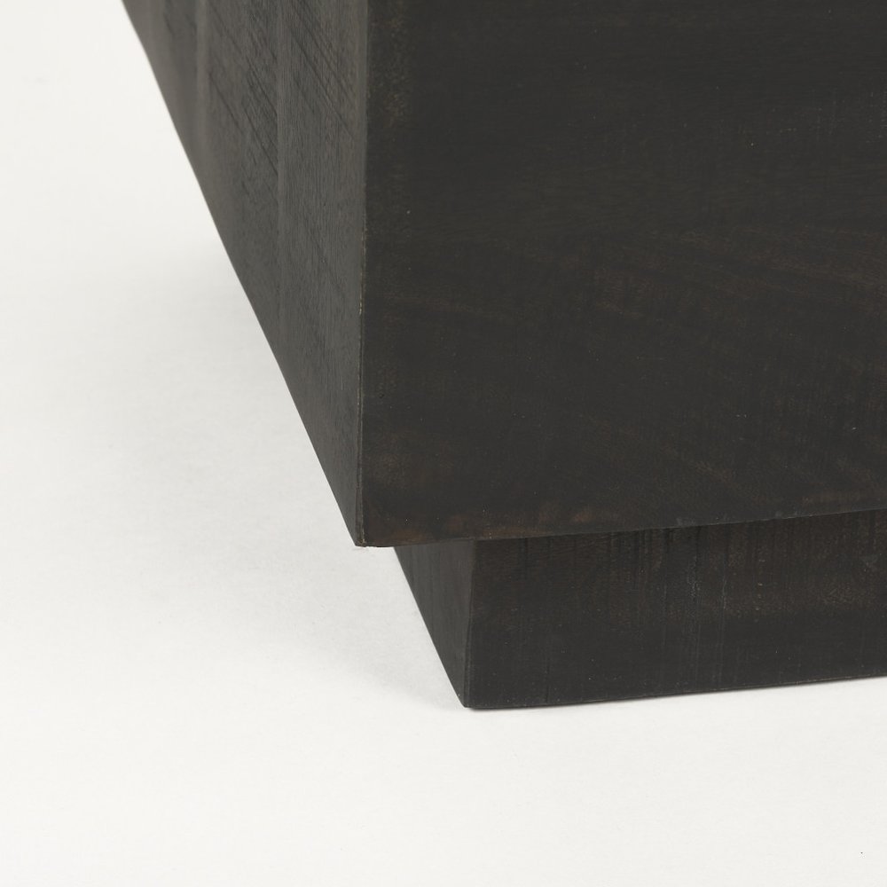 24" Natural Distressed Solid Wood Square Block End Table HomeRoots