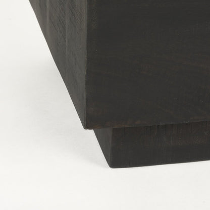 24" Natural Distressed Solid Wood Square Block End Table HomeRoots