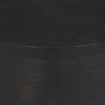 18" Black Solid Wood Modern Abstract Round End Table HomeRoots