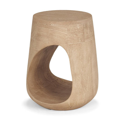 18" Black Solid Wood Modern Abstract Round End Table HomeRoots