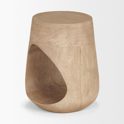 18" Black Solid Wood Modern Abstract Round End Table HomeRoots