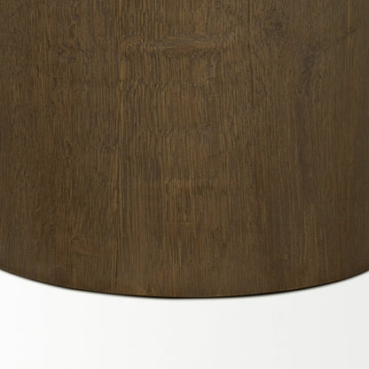 22" Brown Solid Wood Round Pedestal End Table HomeRoots