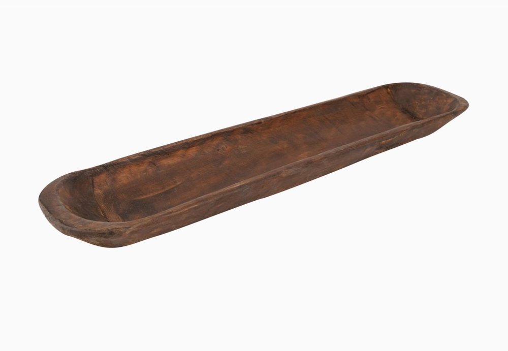 30" Brown Solid Wood Oval Dough Bowl — view 7