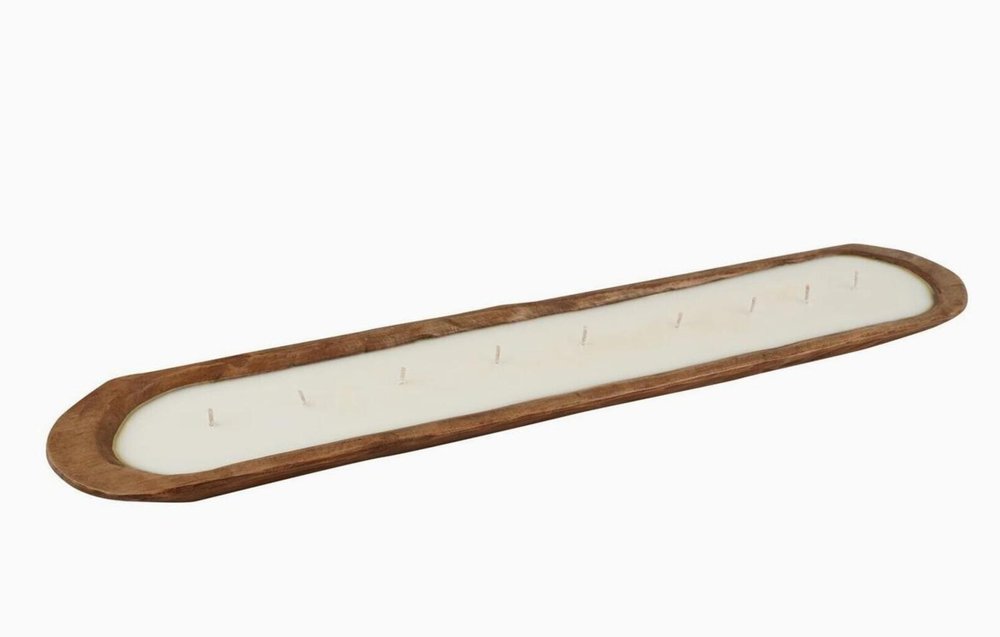 30" Brown Solid Wood Oval Dough Bowl — view 9