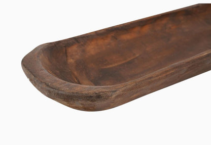 30" Brown Solid Wood Oval Dough Bowl