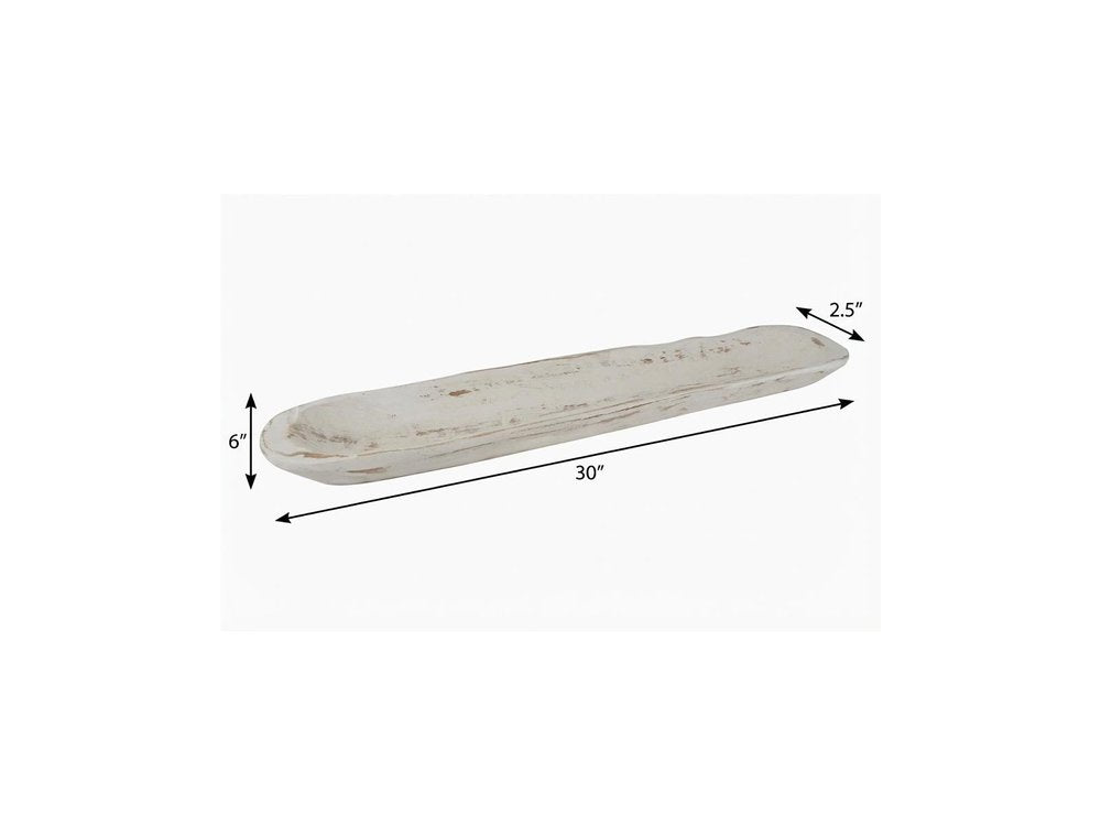 30" Brown Solid Wood Oval Dough Bowl — view 13