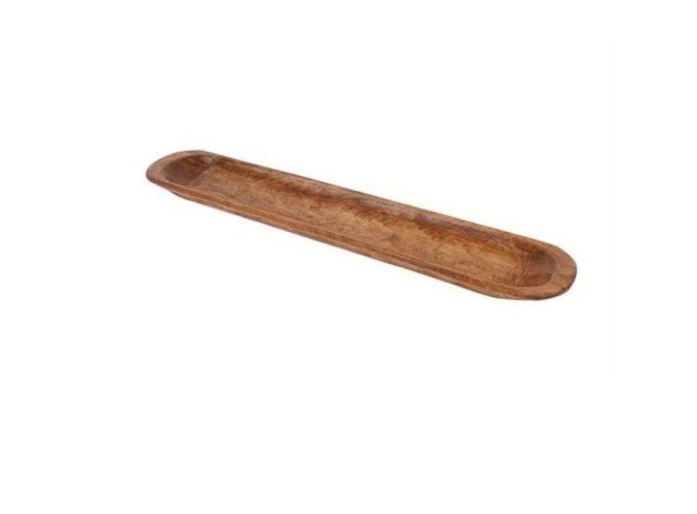 30" Natural Solid Wood Oval Dough Bowl — view 6