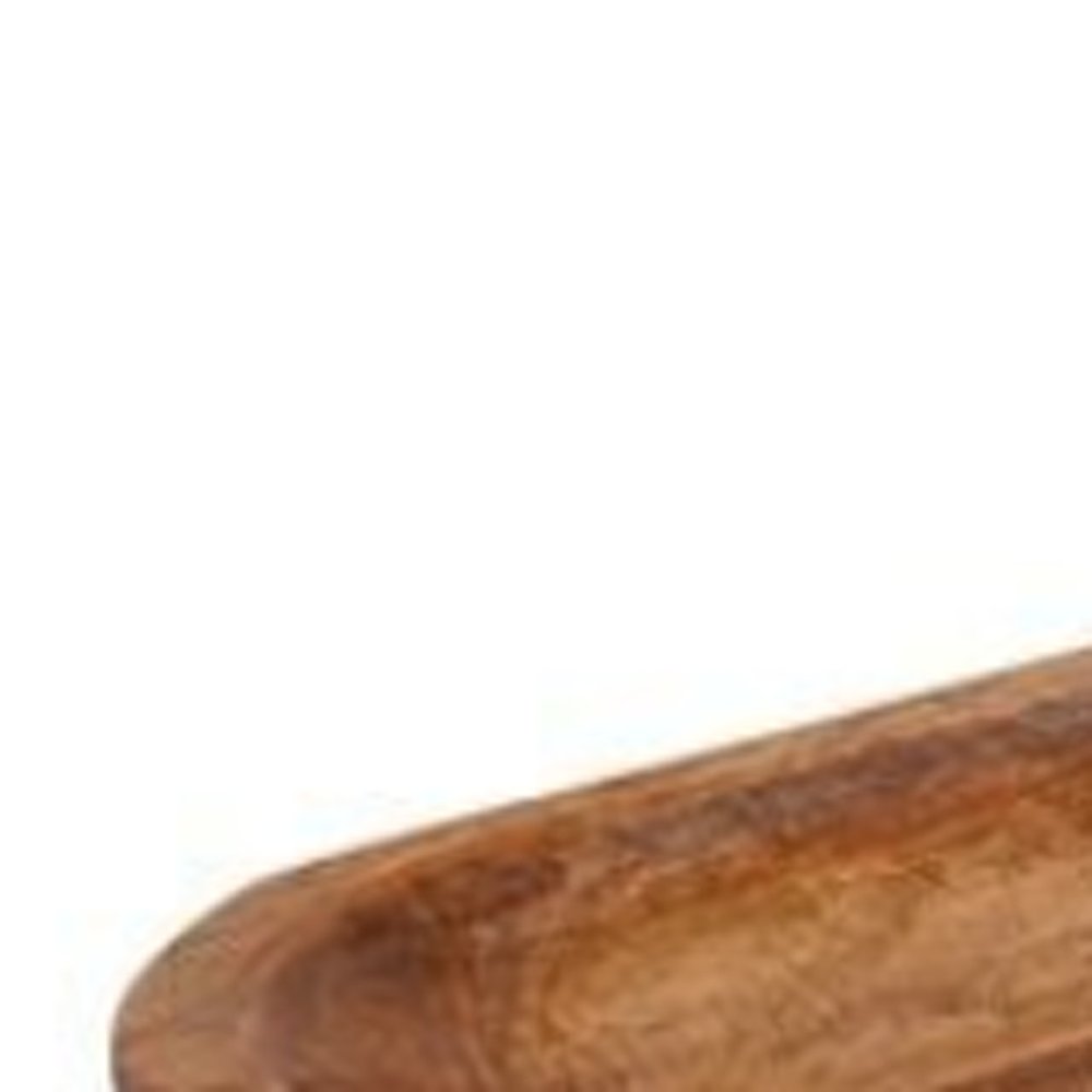 30" Natural Solid Wood Oval Dough Bowl — view 1