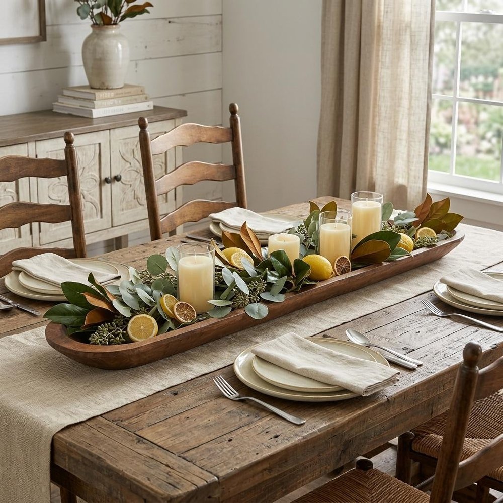 40" Brown Solid Wood Oval Dough Bowl — view 5