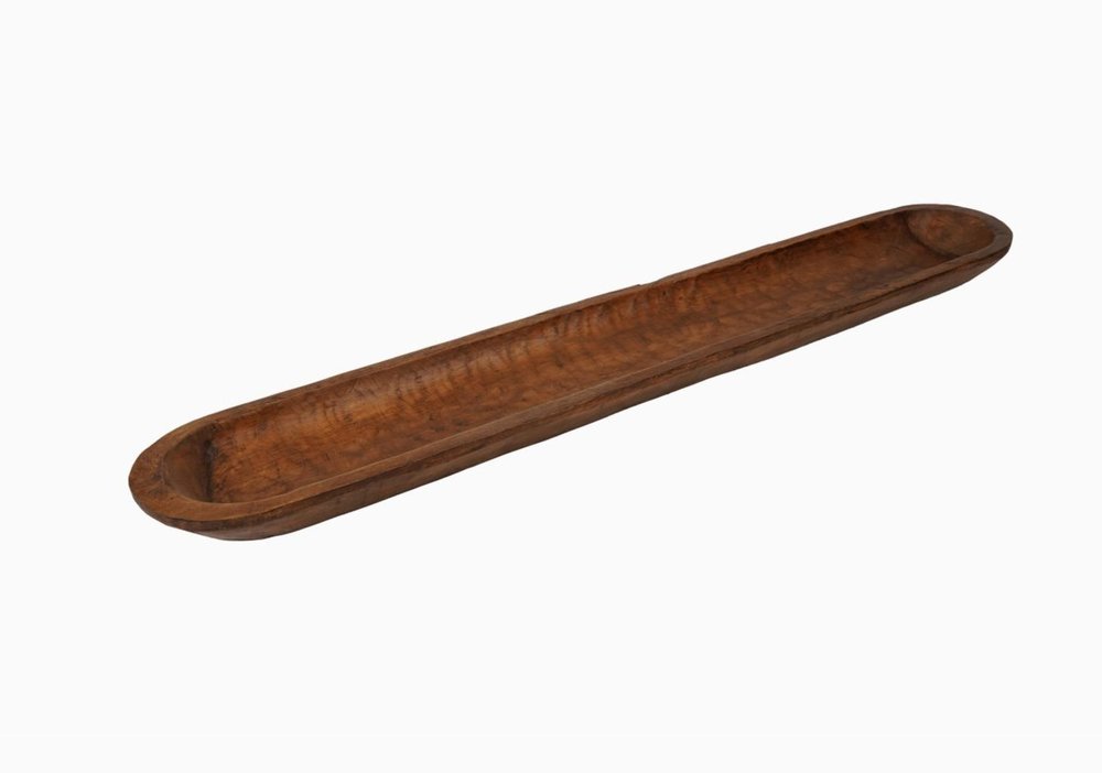 40" Brown Solid Wood Oval Dough Bowl — view 6