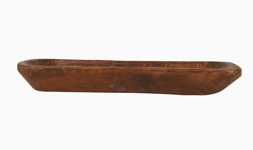 30" Natural Solid Wood Oval Dough Bowl — view 11