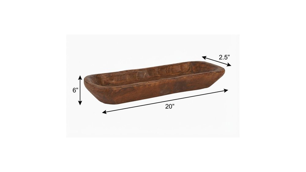 30" Natural Solid Wood Oval Dough Bowl — view 9