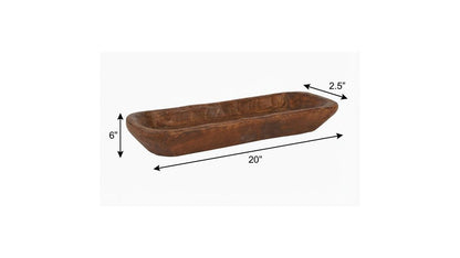 30" Natural Solid Wood Oval Dough Bowl