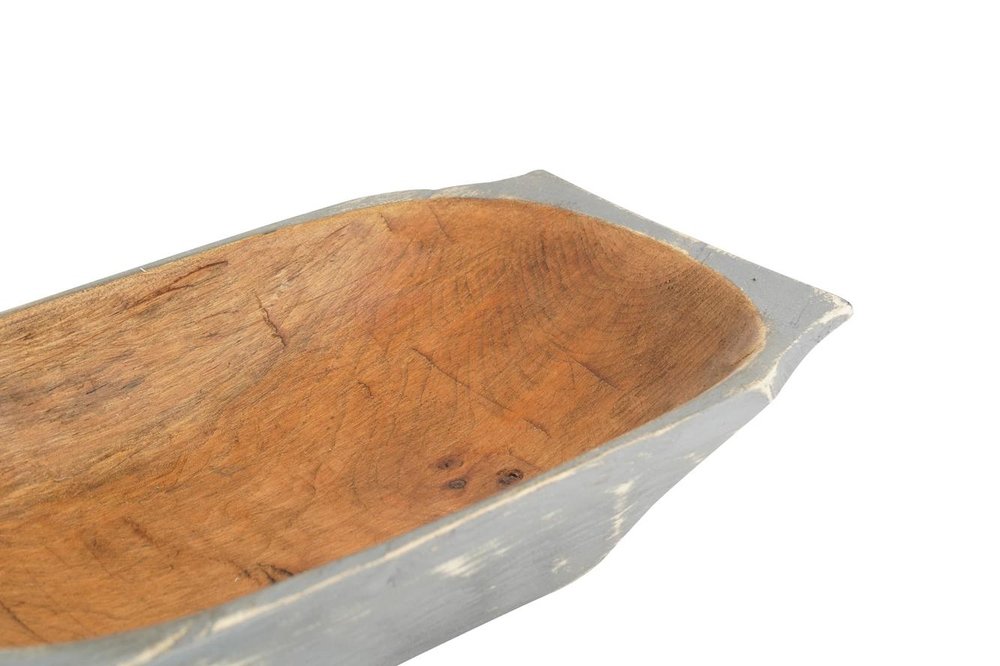 20" Black Solid Wood Dough Bowl With Handles — view 11