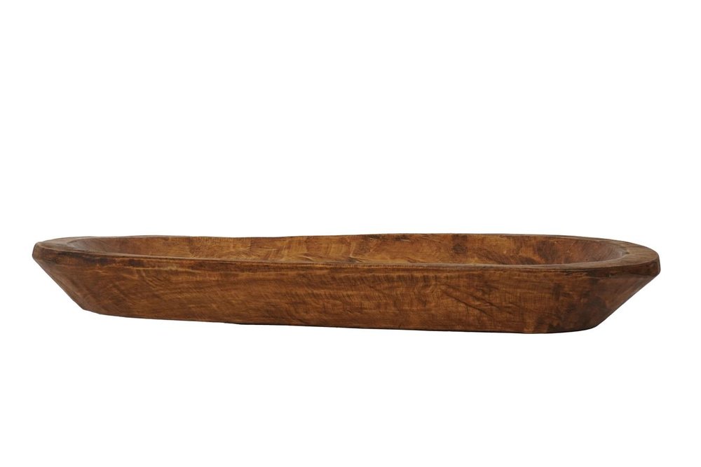 25" Natural Solid Wood Oval Dough Bowl — view 2