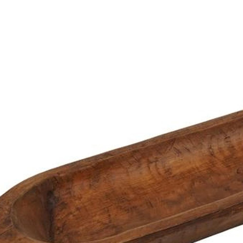 40" Natural Solid Wood Oval Dough Bowl — view 2