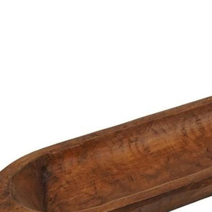 40" Natural Solid Wood Oval Dough Bowl