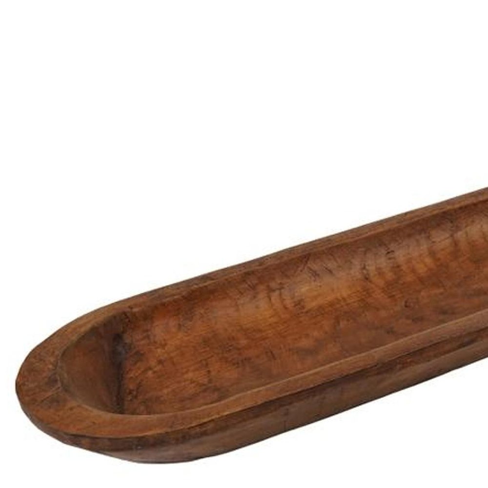 40" Natural Solid Wood Oval Dough Bowl — view 3