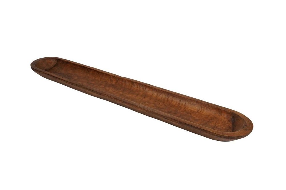 40" Natural Solid Wood Oval Dough Bowl — view 6