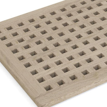16" Beige Gray Teak Checkered Non Slip Bath Mat HomeRoots