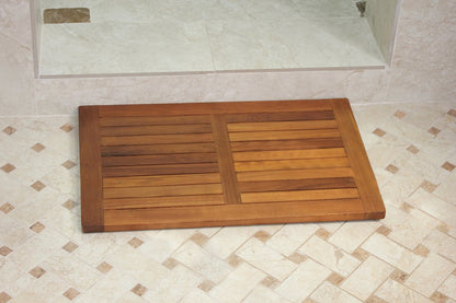 22" Natural Teak Non Slip Bath Mat HomeRoots