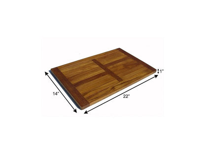 22" Natural Teak Non Slip Bath Mat HomeRoots