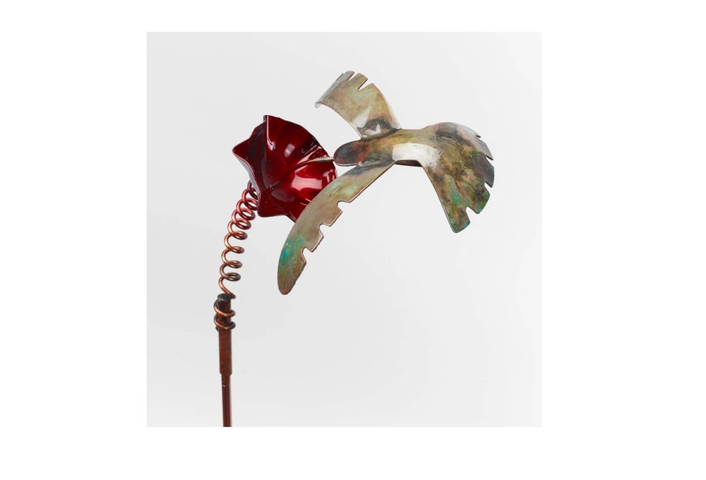 36" Red And Copper Copper Reversible Garden Stake — view 3