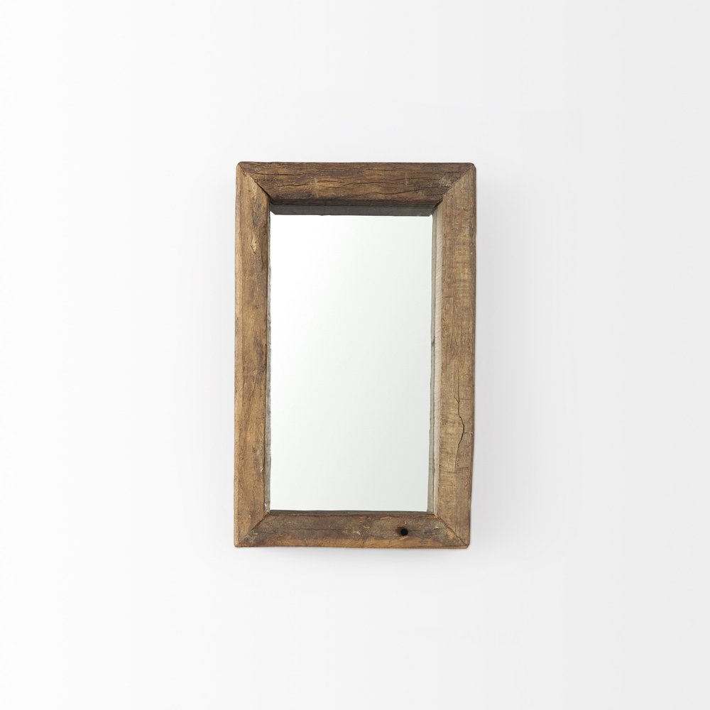 18" Brown Solid Wood Framed Accent Mirror — view 7