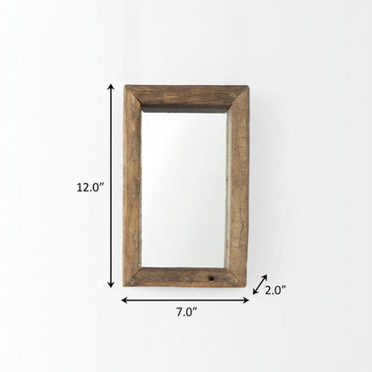 18" Brown Solid Wood Framed Accent Mirror HomeRoots
