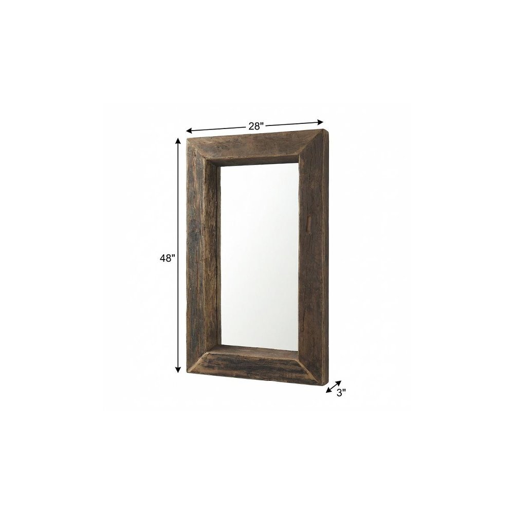 86" Brown Solid Wood Wall Mounted And Leaning Framed Full Length Mirror HomeRoots