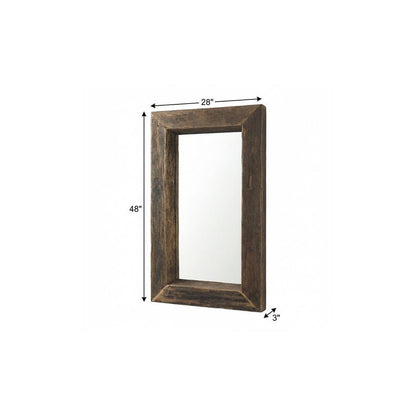 86" Brown Solid Wood Wall Mounted And Leaning Framed Full Length Mirror HomeRoots