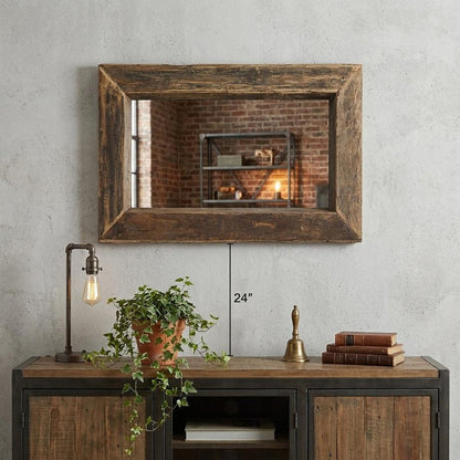 86" Brown Solid Wood Wall Mounted And Leaning Framed Full Length Mirror HomeRoots