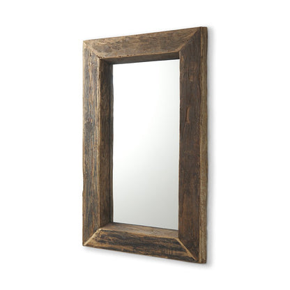 86" Brown Solid Wood Wall Mounted And Leaning Framed Full Length Mirror HomeRoots