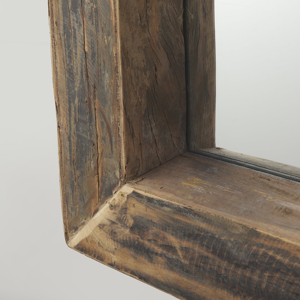 86" Brown Solid Wood Wall Mounted And Leaning Framed Full Length Mirror HomeRoots