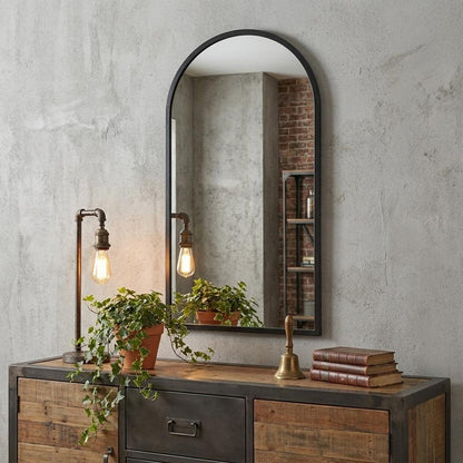 49" Gold Iron Arch Framed Accent Mirror