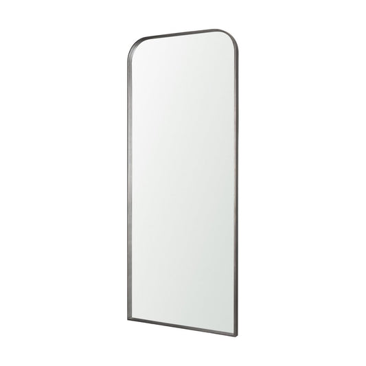 76" Black Metal Arch Framed Full Length Hanging Mirror