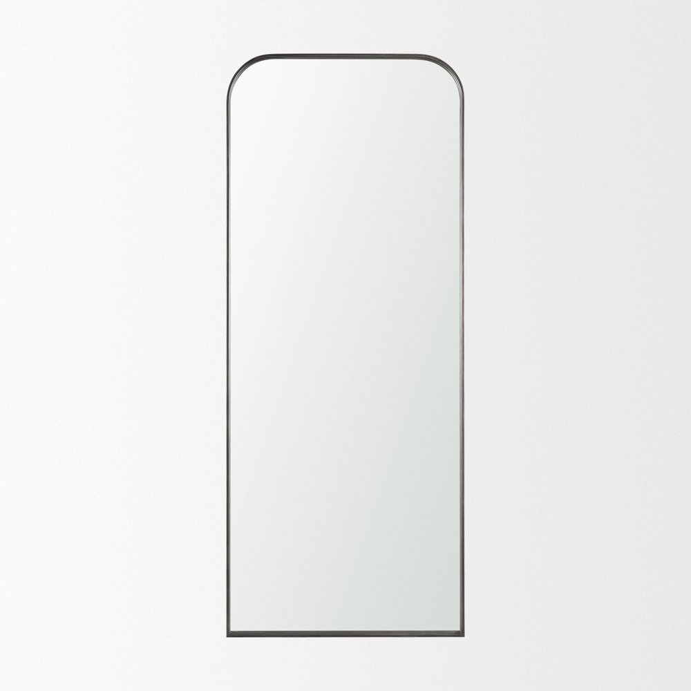76" Brass Metal Arch Framed Full Length Hanging Mirror HomeRoots