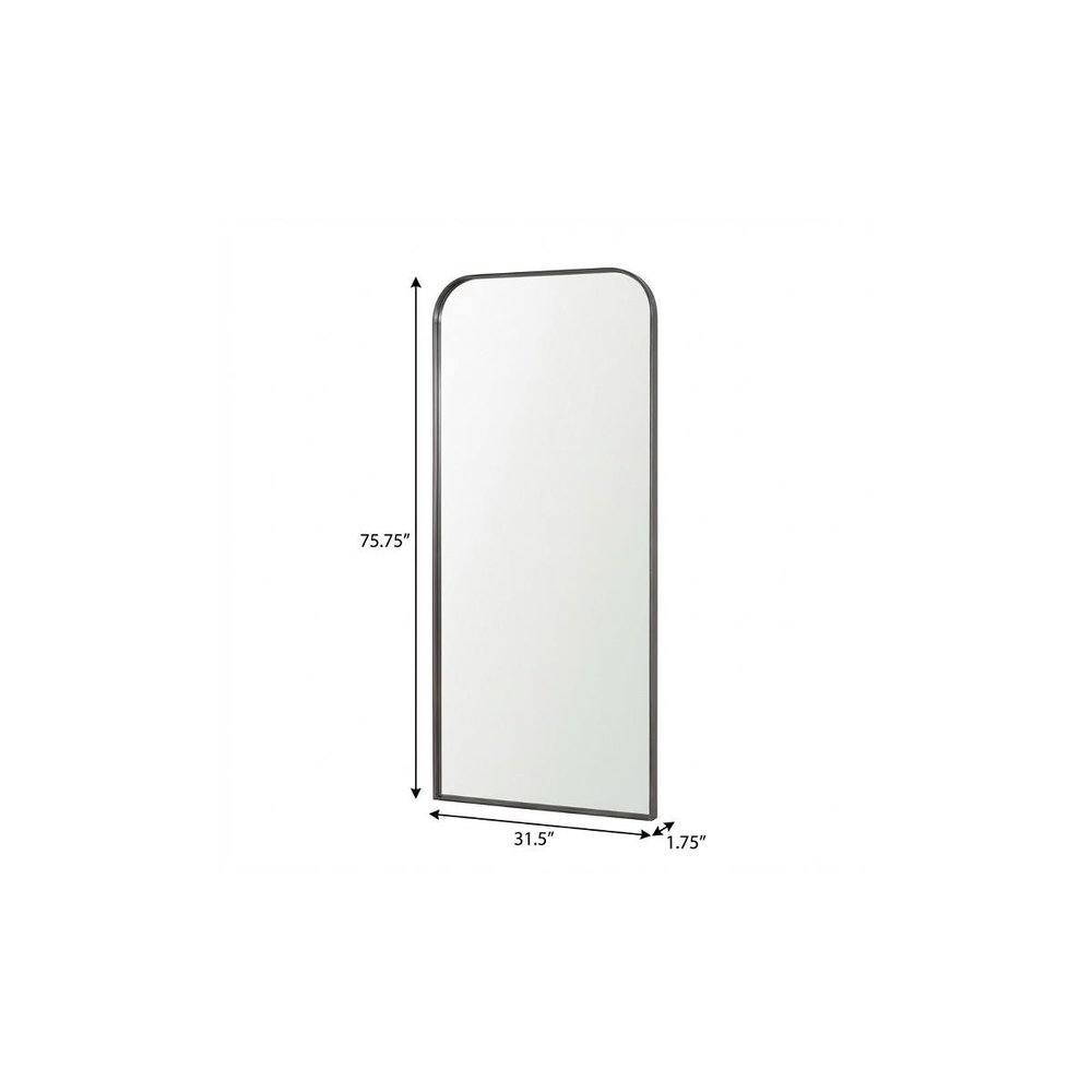 76" Brass Metal Arch Framed Full Length Hanging Mirror HomeRoots