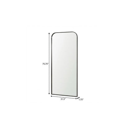 76" Brass Metal Arch Framed Full Length Hanging Mirror HomeRoots