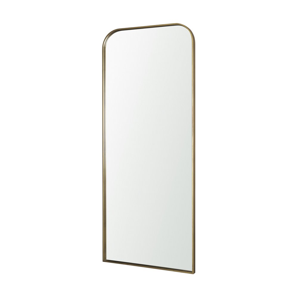 76" Brass Metal Arch Framed Full Length Hanging Mirror HomeRoots