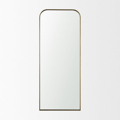 76" Brass Metal Arch Framed Full Length Hanging Mirror HomeRoots
