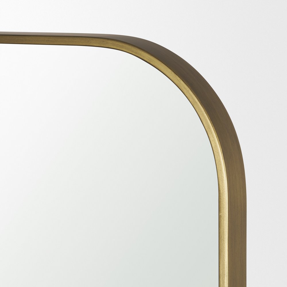 76" Brass Metal Arch Framed Full Length Hanging Mirror — view 10