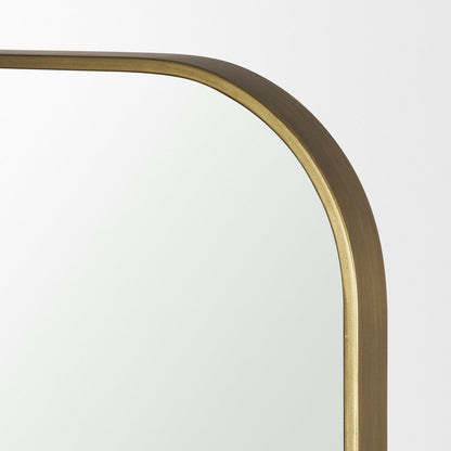 76" Brass Metal Arch Framed Full Length Hanging Mirror HomeRoots