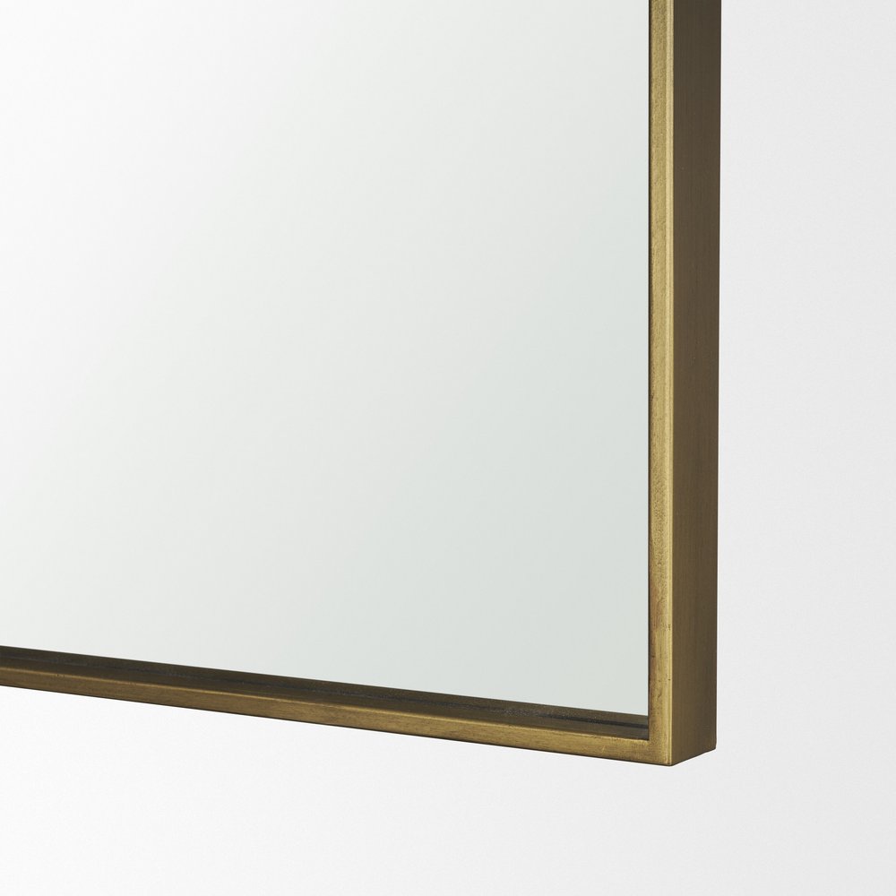 76" Brass Metal Arch Framed Full Length Hanging Mirror HomeRoots
