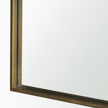 76" Brass Metal Arch Framed Full Length Hanging Mirror HomeRoots