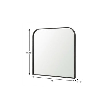 34" Black Iron Square Framed Accent Mirror