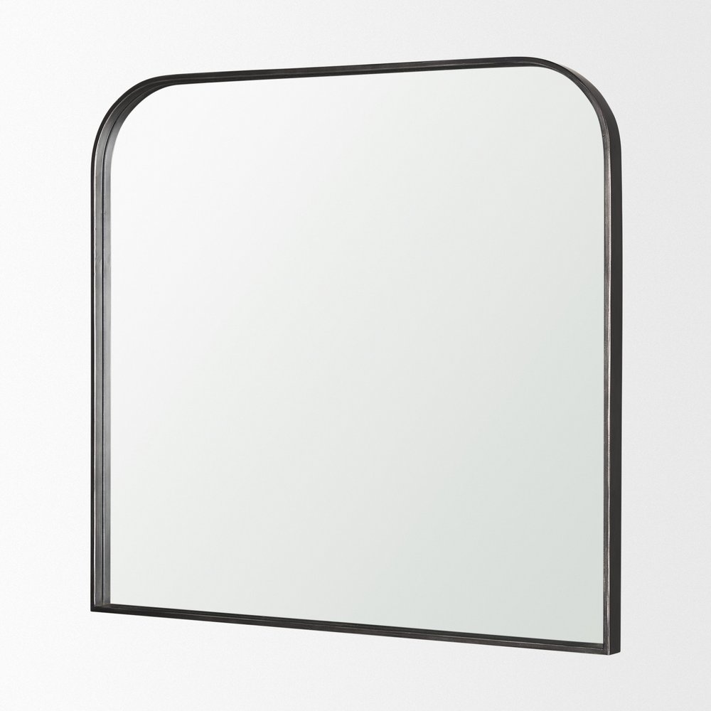 34" Gold Iron Square Framed Accent Mirror HomeRoots