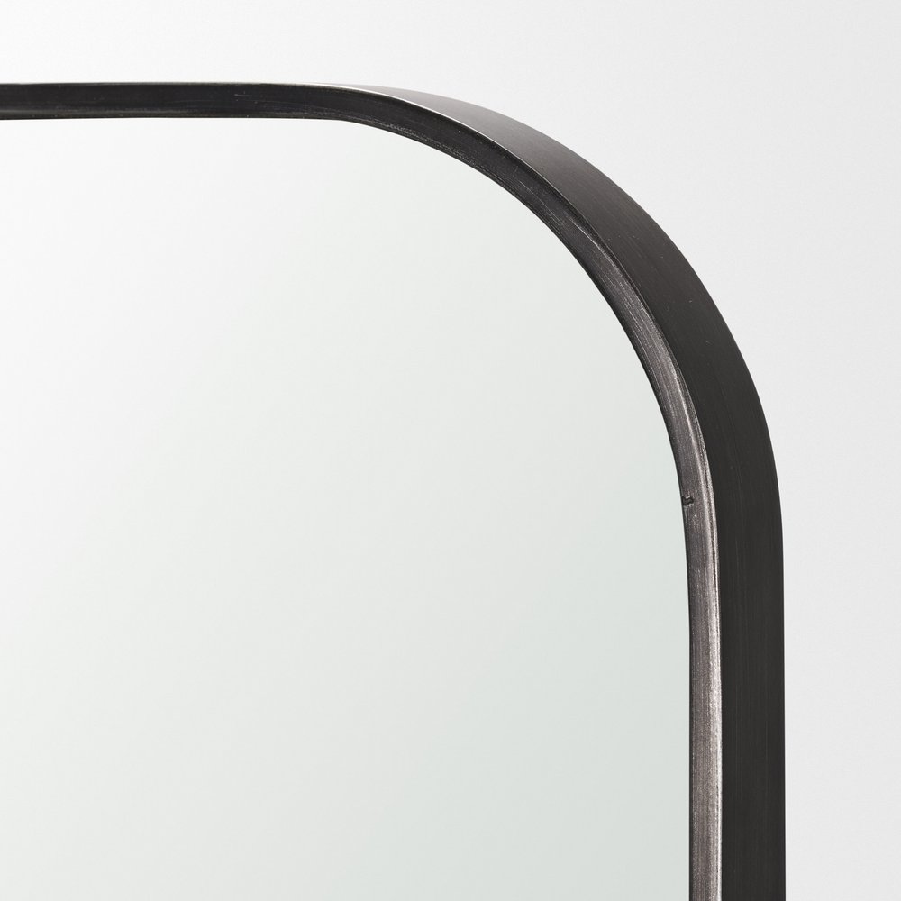 34" Black Iron Square Framed Accent Mirror — view 4