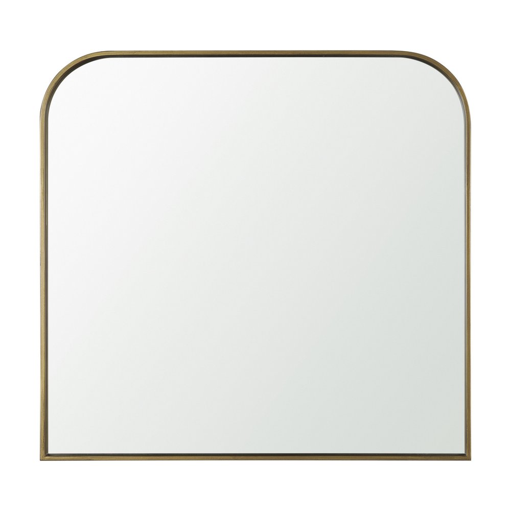 34" Black Iron Square Framed Accent Mirror